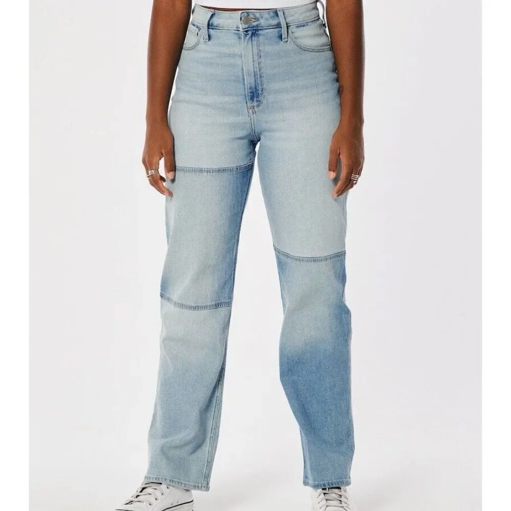 Hollister Curvy Ultra High Riser Dad Jean Light Wash Size‎ 0